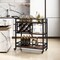 3-tier Bar Cart on Wheels Home Kitchen Serving Cart with Wine Rack and Glasses Holder - 41" x 14" x 37"